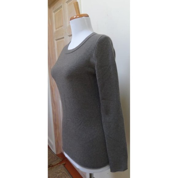 VGUC - LANDS' END Heather Brown 100% Cashmere Crewneck Sweater Size S - Picture 3 of 7